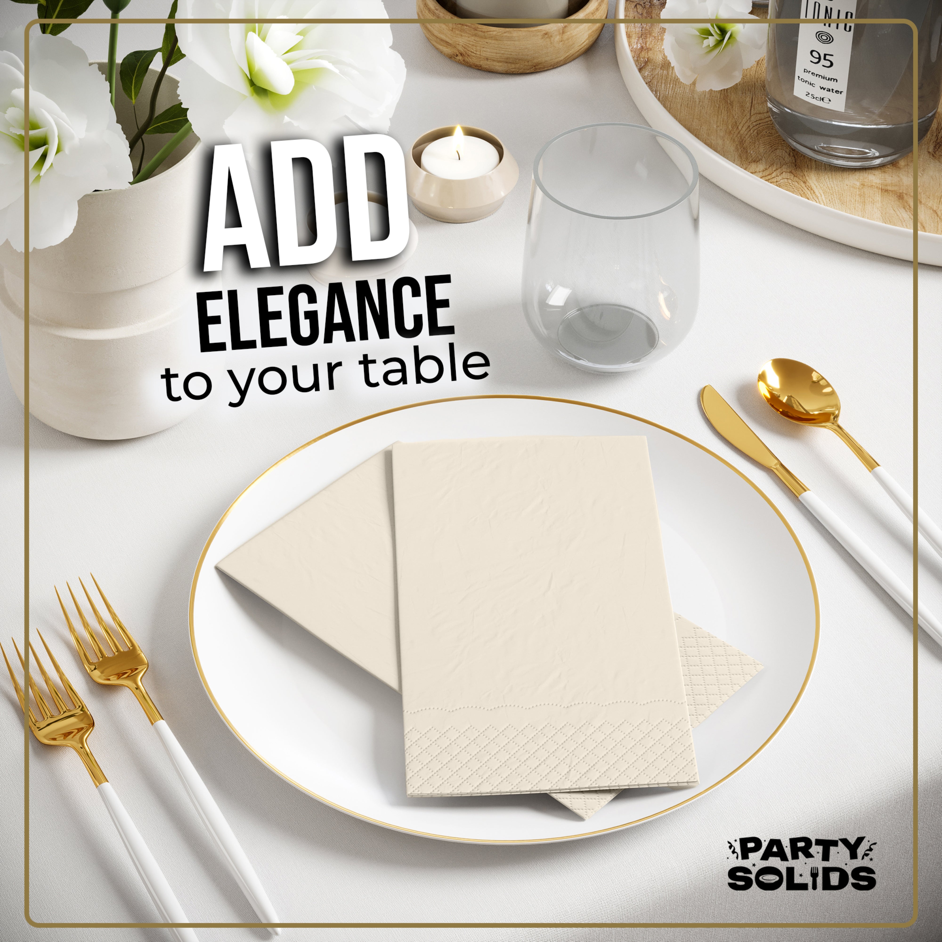 Ivory Guest Towel Napkins - 40 Ct.
