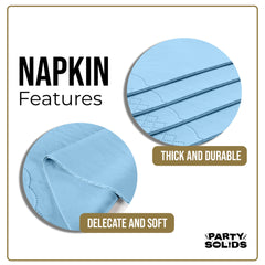 Light Blue Guest Towel Napkins - 40 Ct.