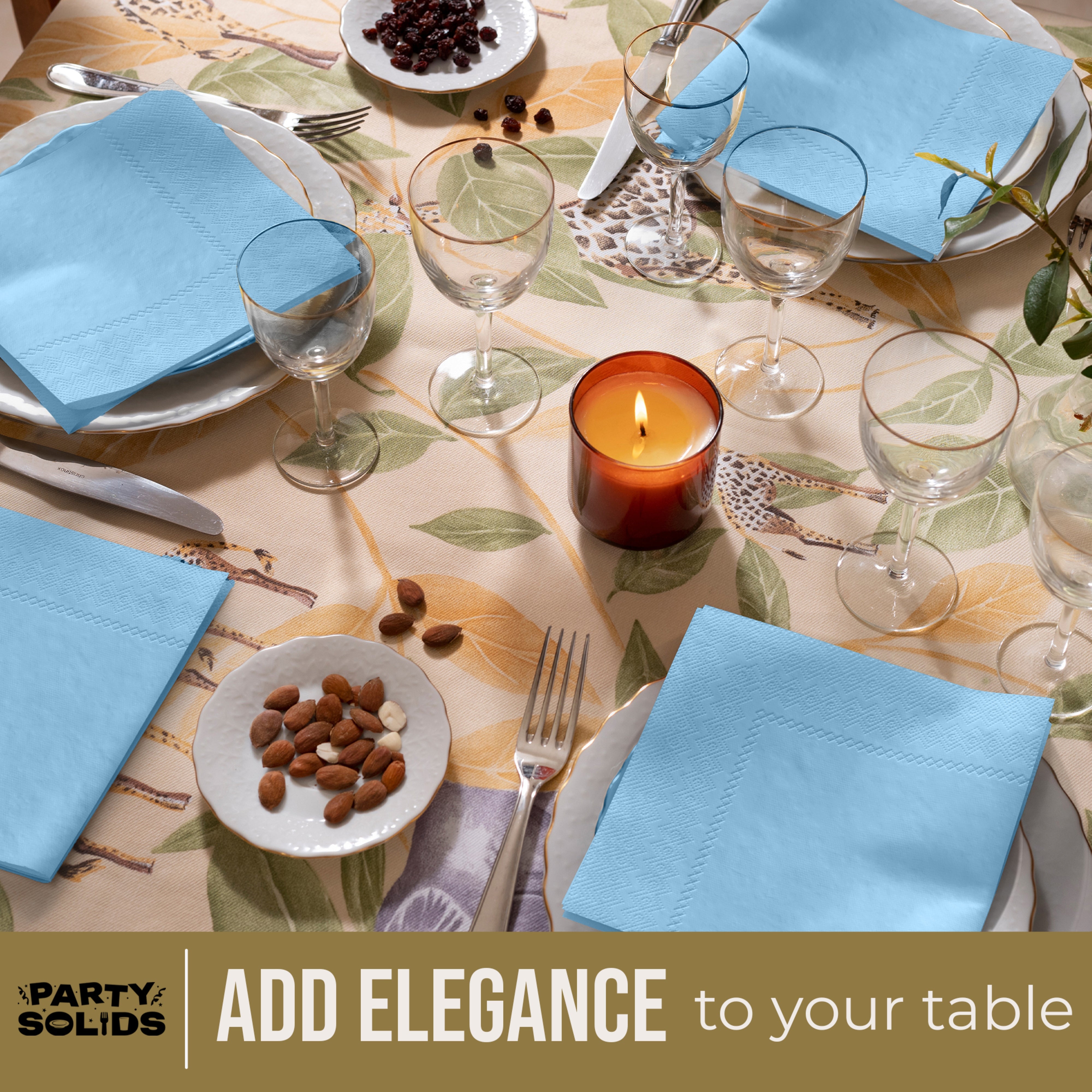 Light Blue Dinner Napkins - 50 Ct.