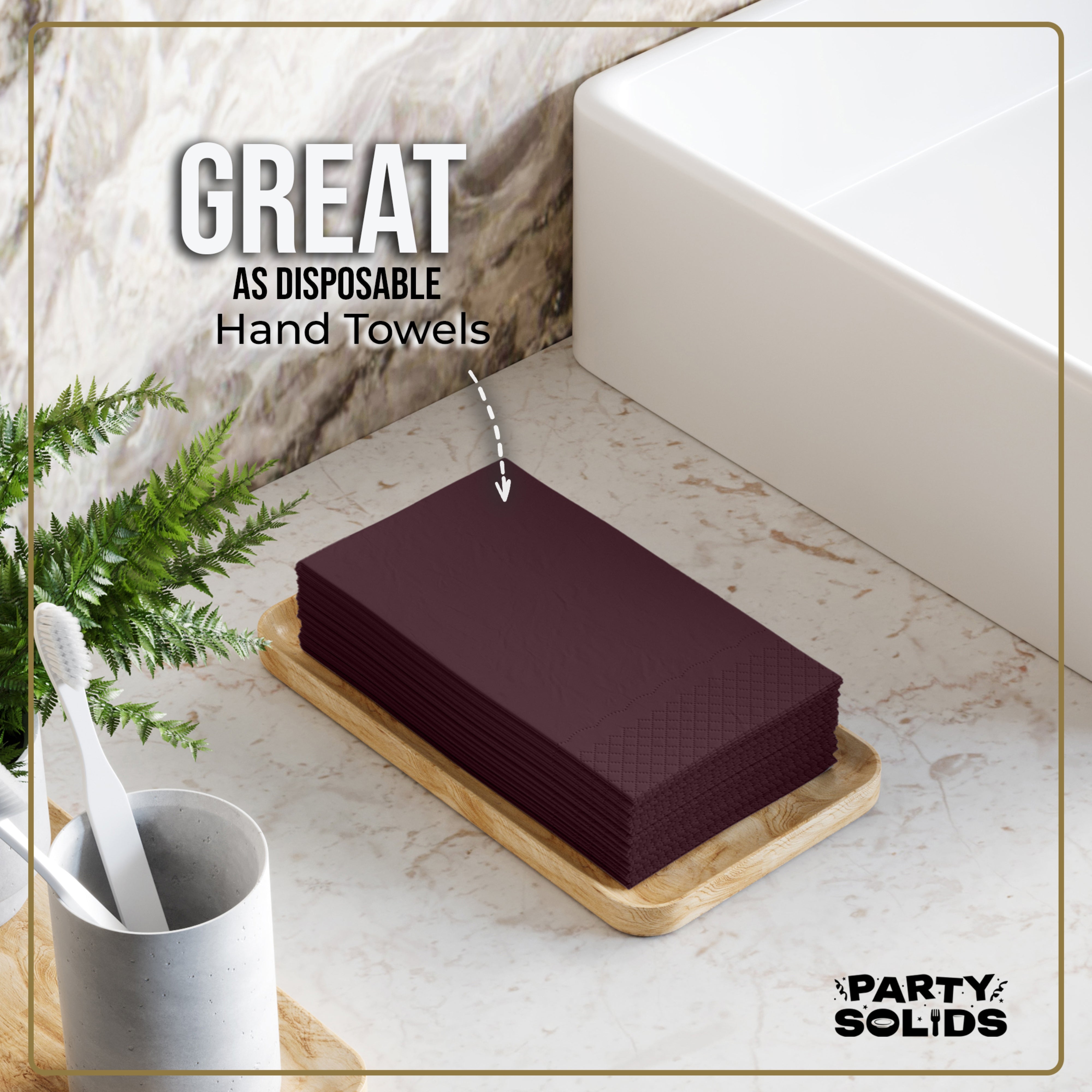 Brown Guest Towel Napkins - 40 Ct.
