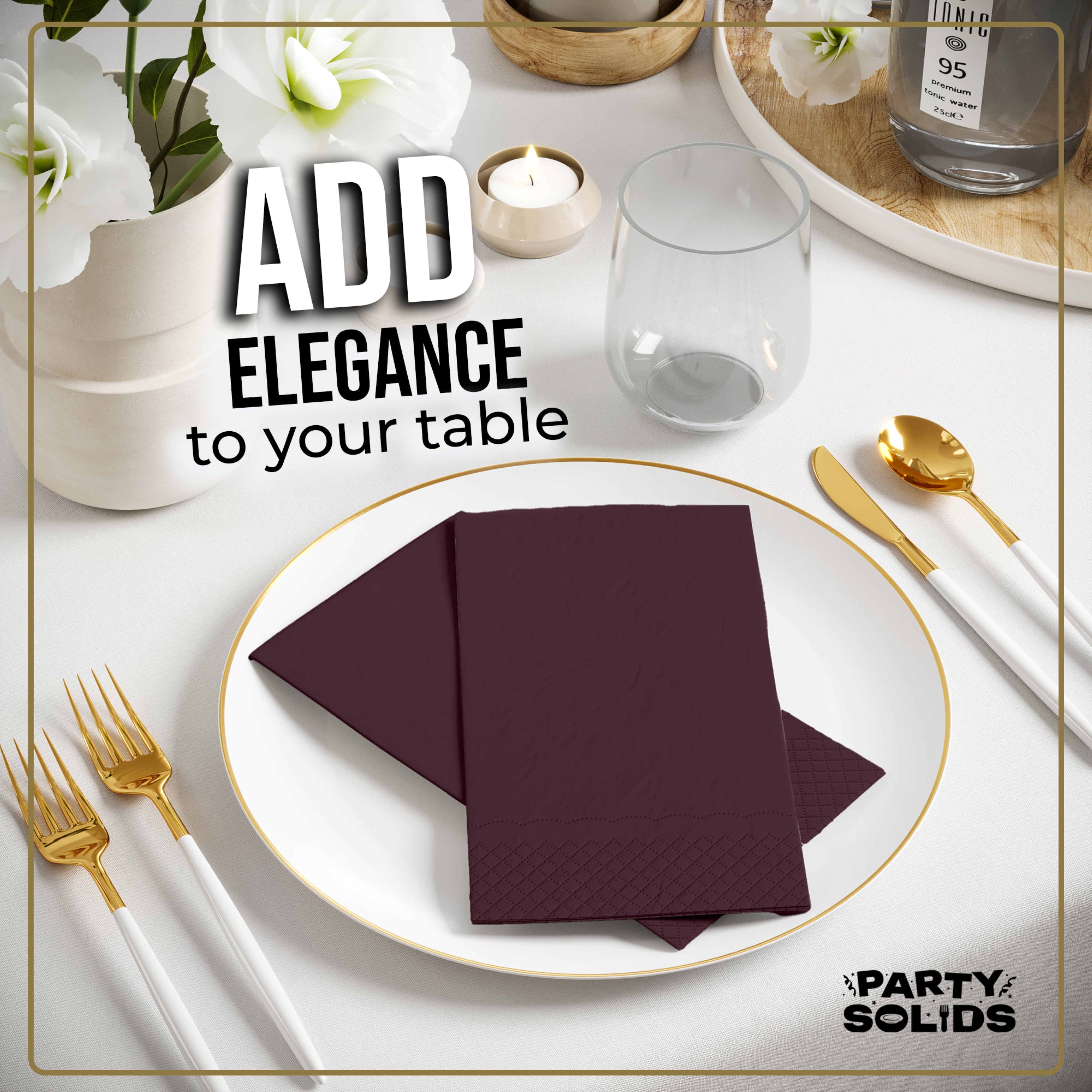 Brown Guest Towel Napkins - 40 Ct.