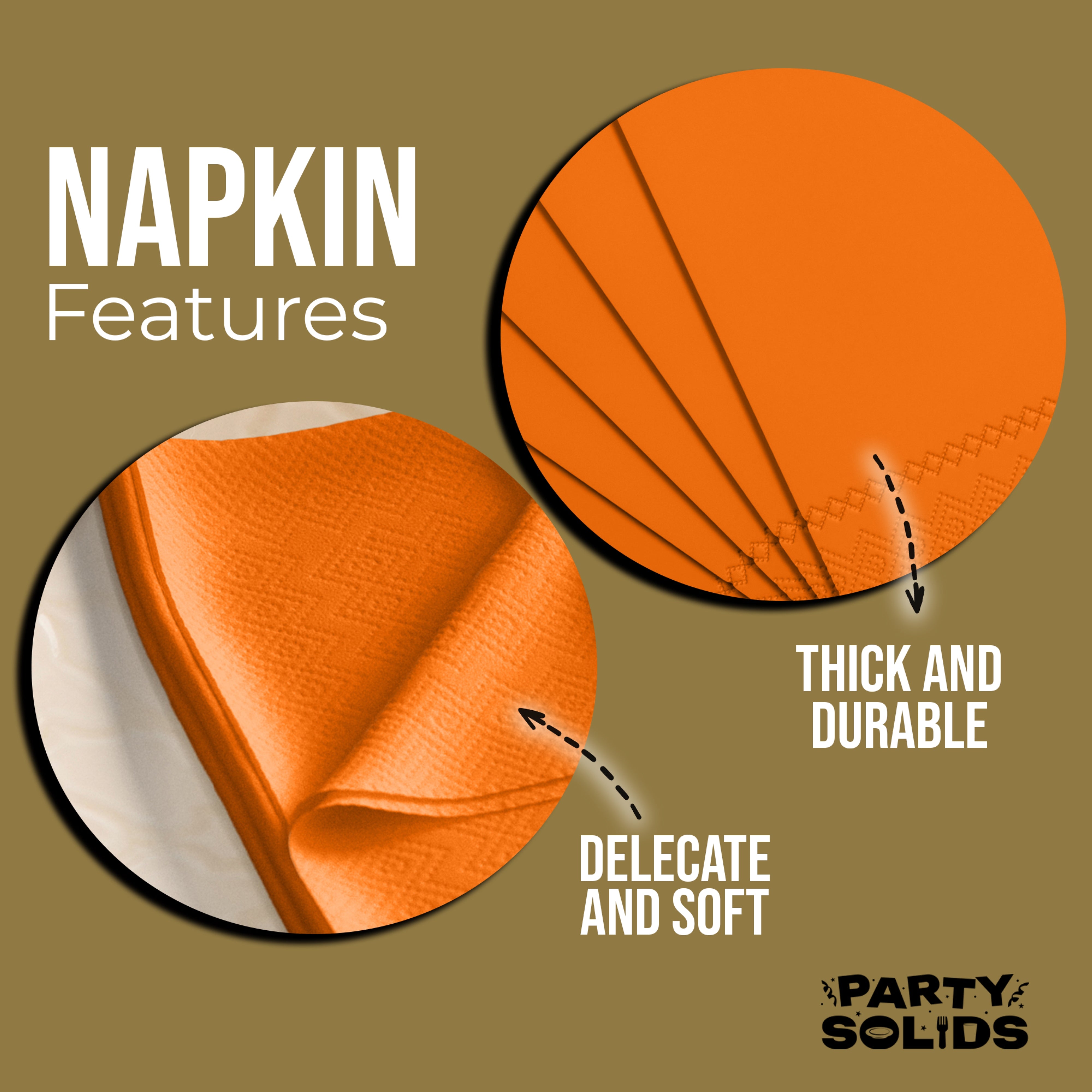 Orange Dinner Napkins - 50 Ct.