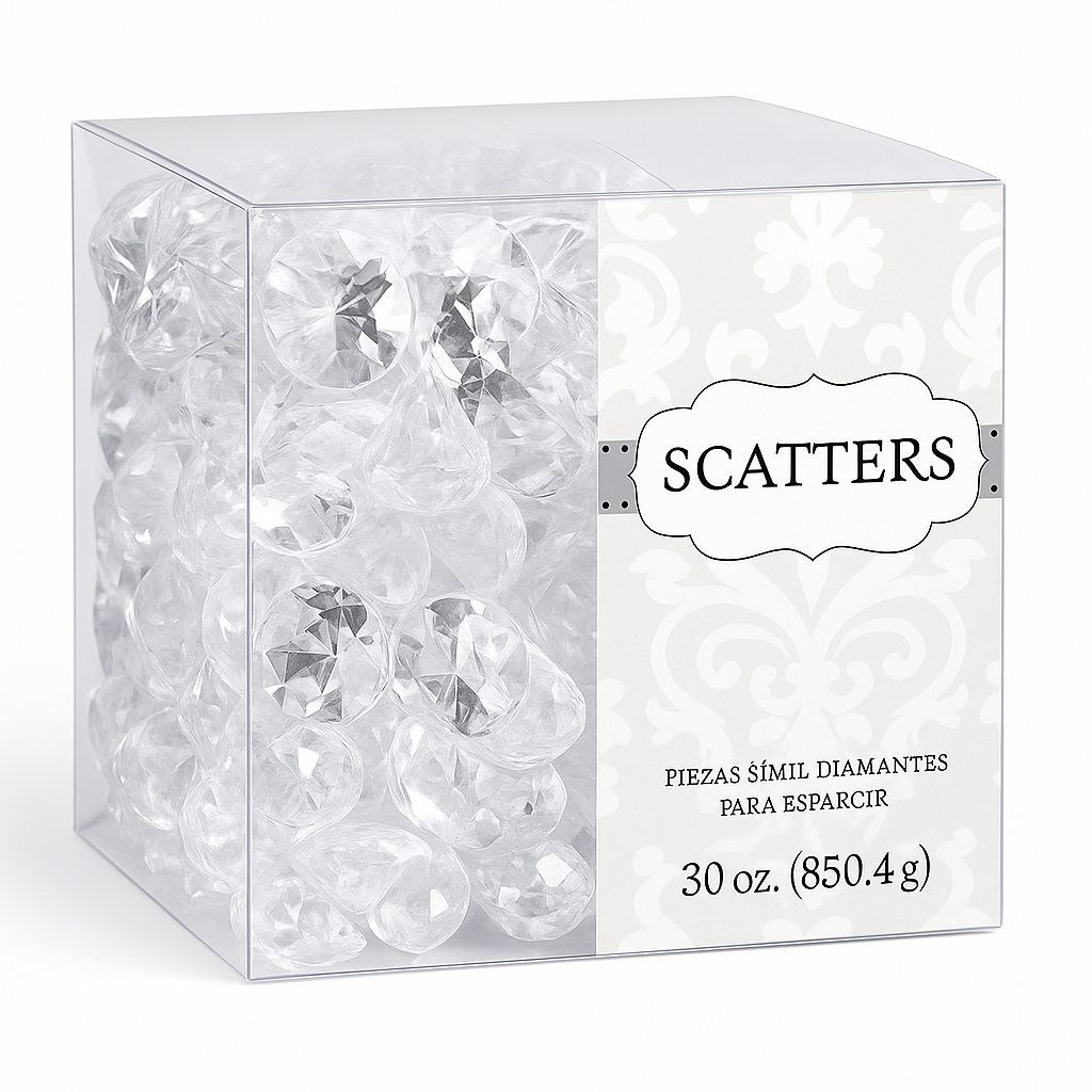 Clear Diamond Confetti Table Scatter for Weddings, 30 oz
