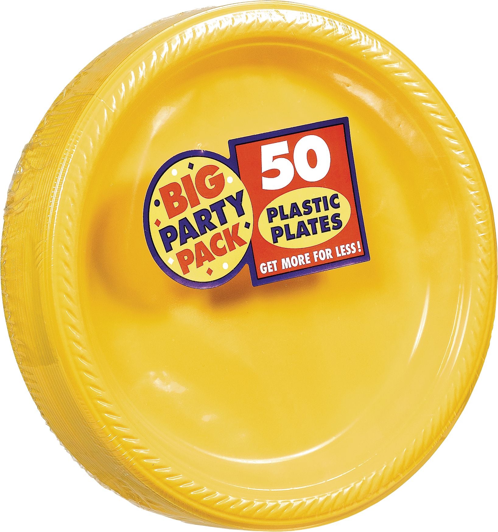 Get Air 7" Yellow Plastic Plates - 6 packs of 50 - 300 units