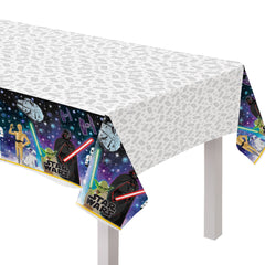 PMA - Star Wars Galaxy of Adventures Plastic Table Cover for Kids' Birthday Parties