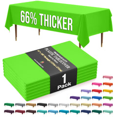 PMA - Premium Lime Green Plastic Table Cover - 54 In. x 108 In.
