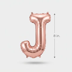 Rose Gold Script Letter J Foil Balloon - 8-Inch Air-Filled Decoration