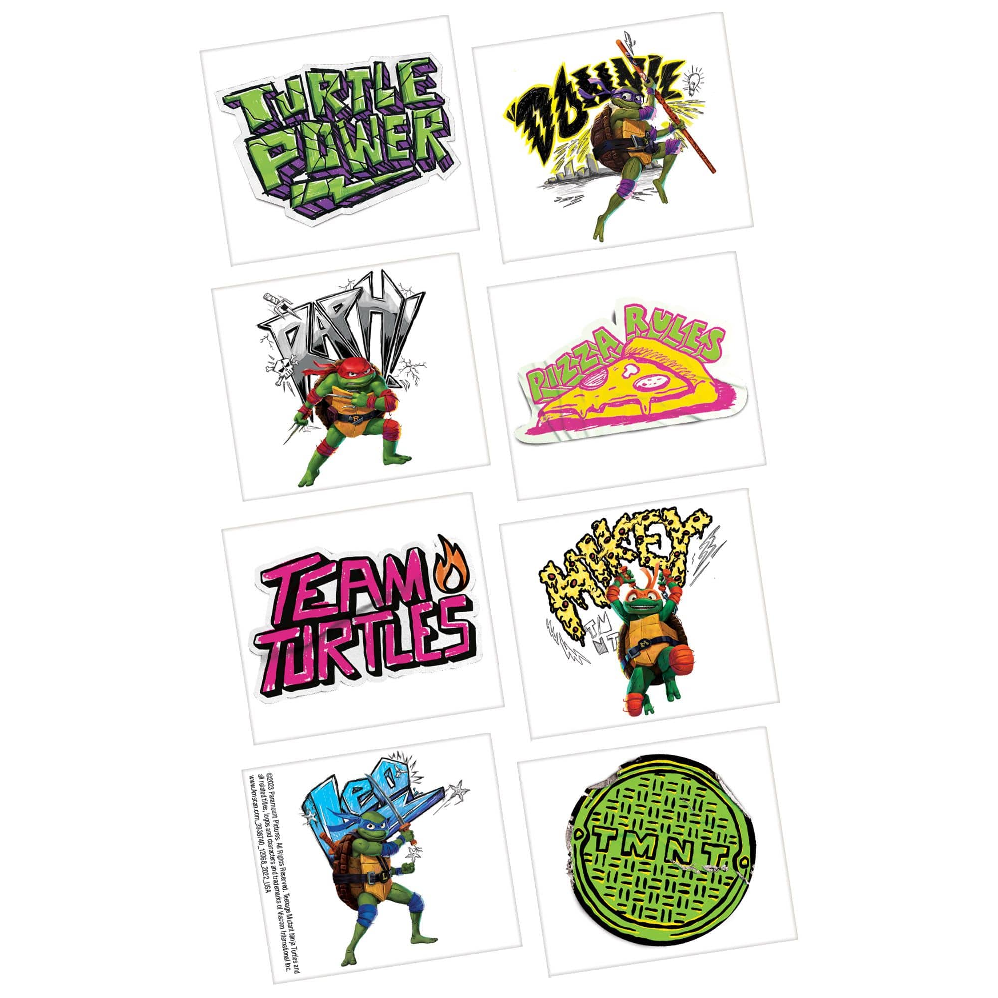 PMA - Teenage Mutant Ninja Turtles Temporary Tattoos, 8-Pack