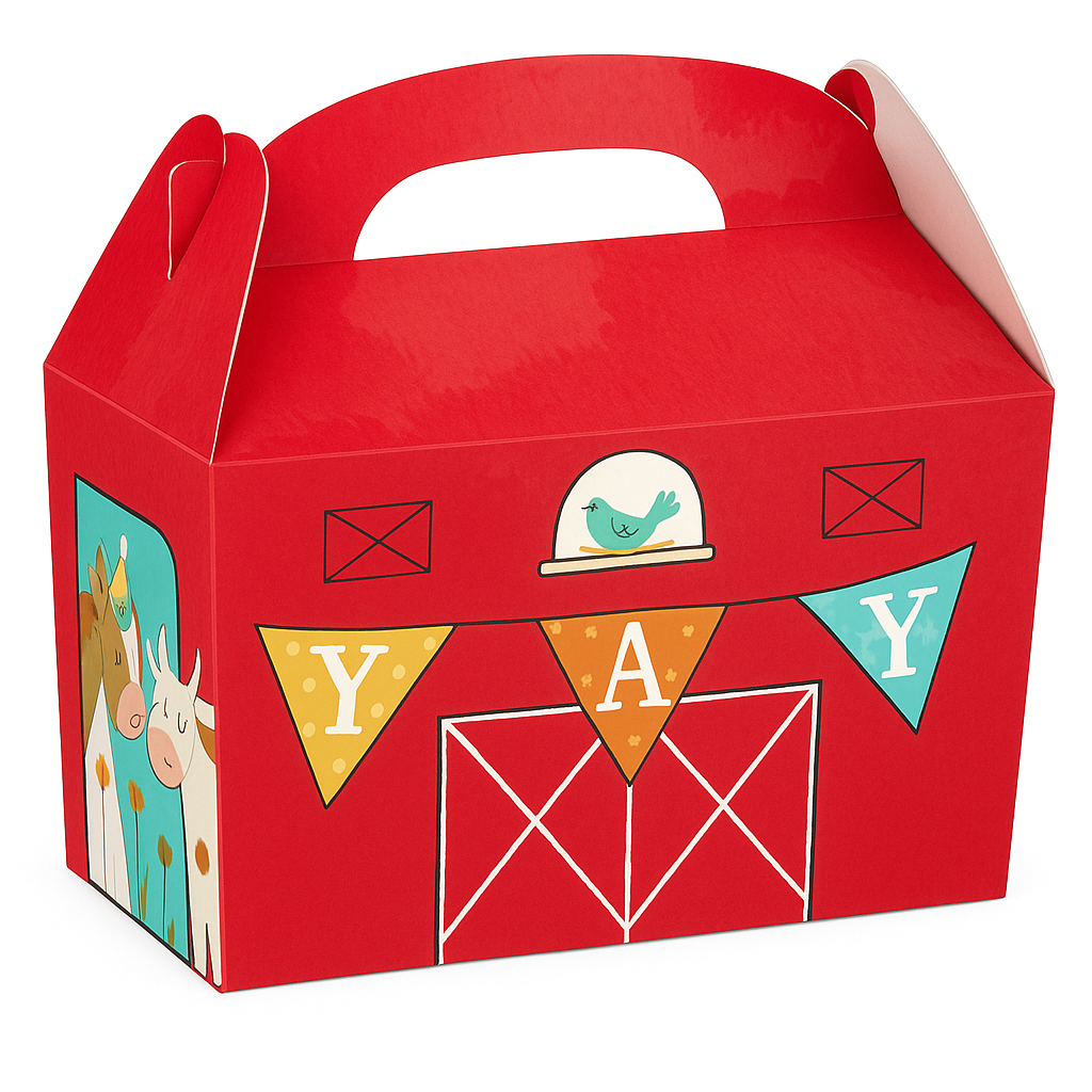 Barnyard Bash Treat Boxes for Baby's First Birthday - 8 Pack