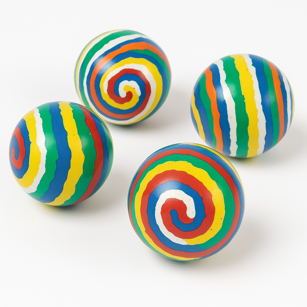 Colorful Striped Bounce Ball Party Favors, 8-Pack