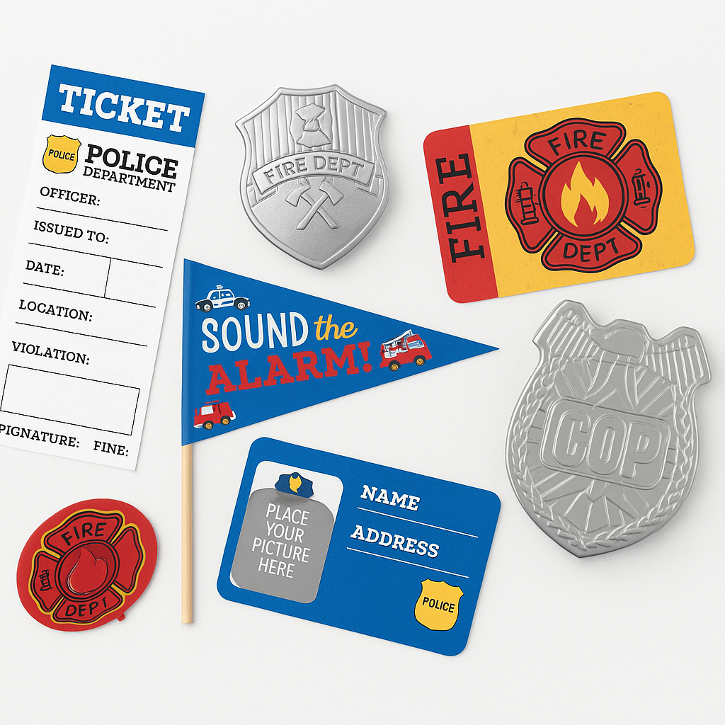 First Responders "Sound the Alarm" Mega Mix Party Favor Pack, 48 Pieces