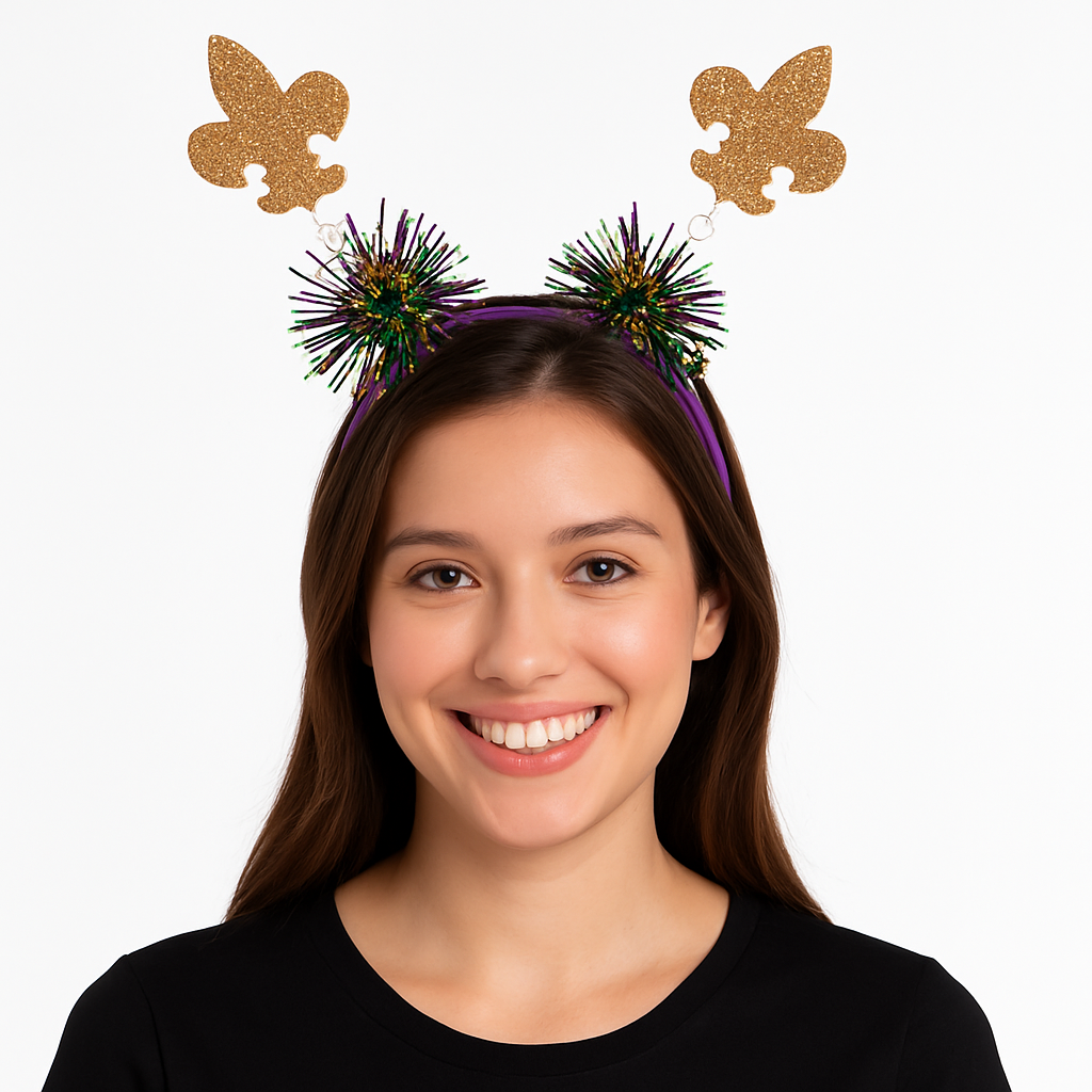 Glitter Fleur De Lis Masquerade Headbopper