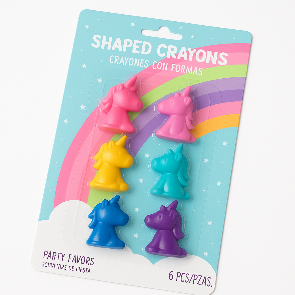 Unicorn Magic Shaped Crayons Set, 6 Colorful Pieces