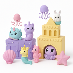 Under the Sea 3D Eraser Playset - 8 Pack