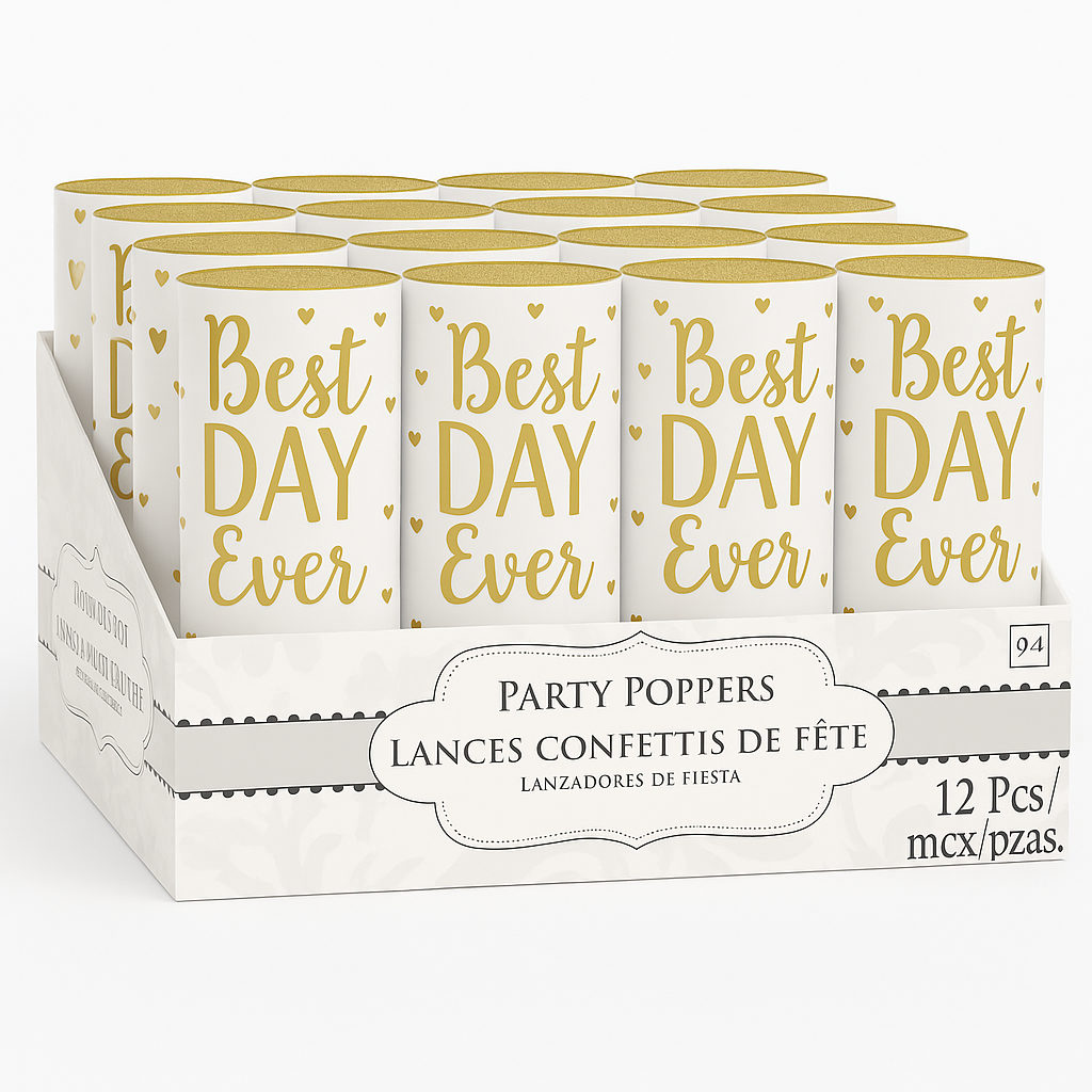 "Best Day Ever" Wedding Party Confetti Poppers