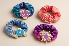 Disney Princess Hair Accessory Pack - 4 Colorful Scrunchies for Kids