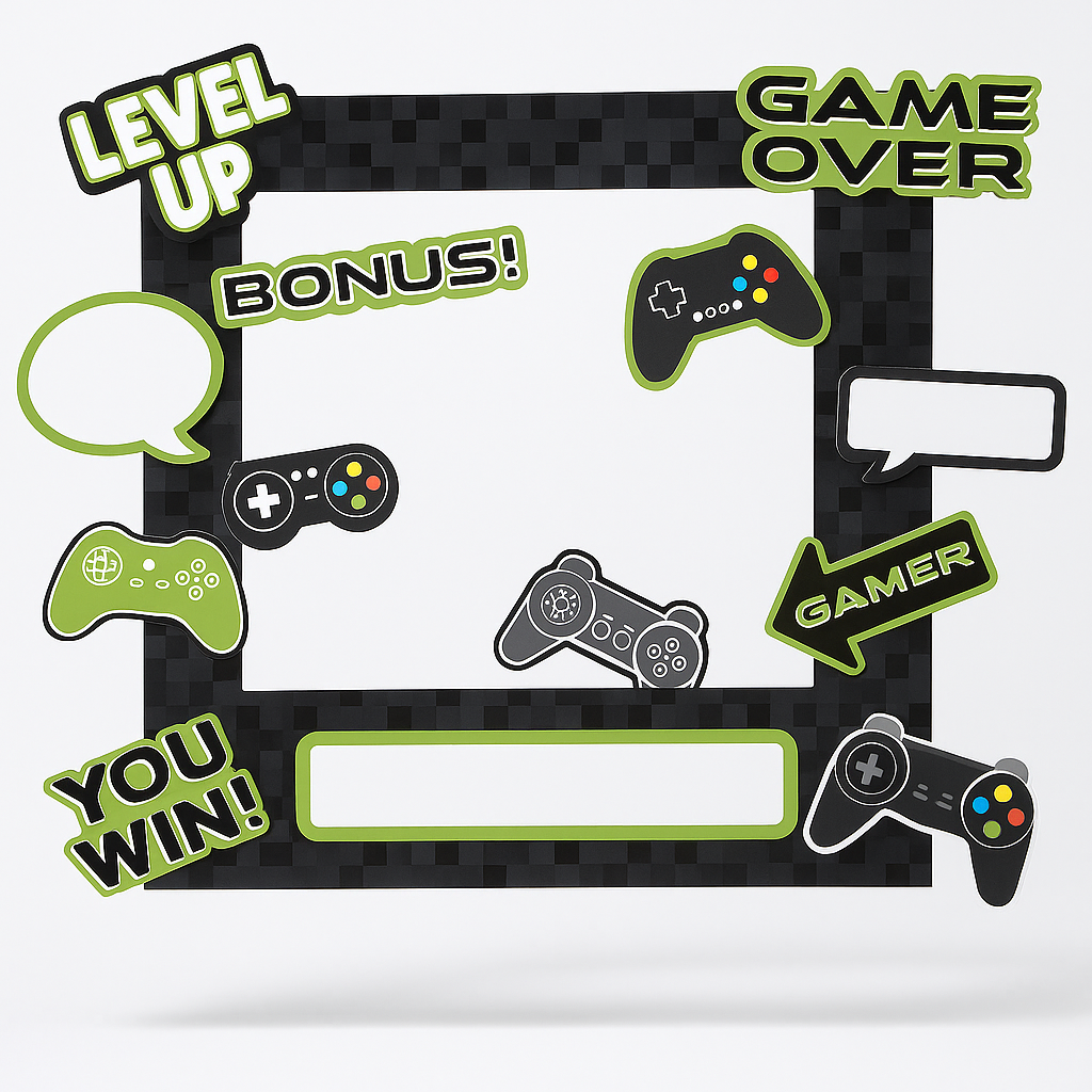 Level Up Gamer-Themed Customizable Photo Frame Kit