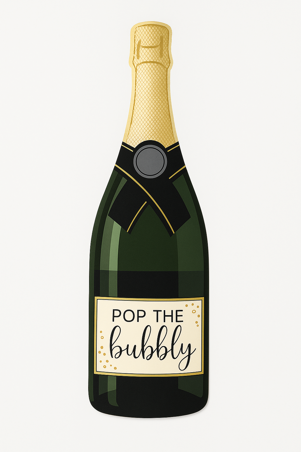 Jumbo "Pop The Bubbly" Champagne Bottle Cutout Decoration