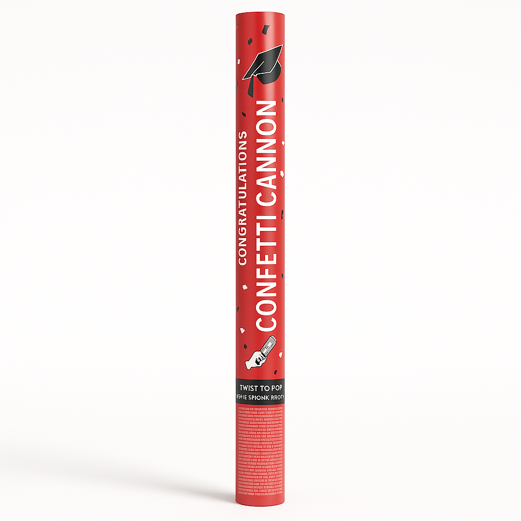 Red Graduation Giant Confetti Cannon