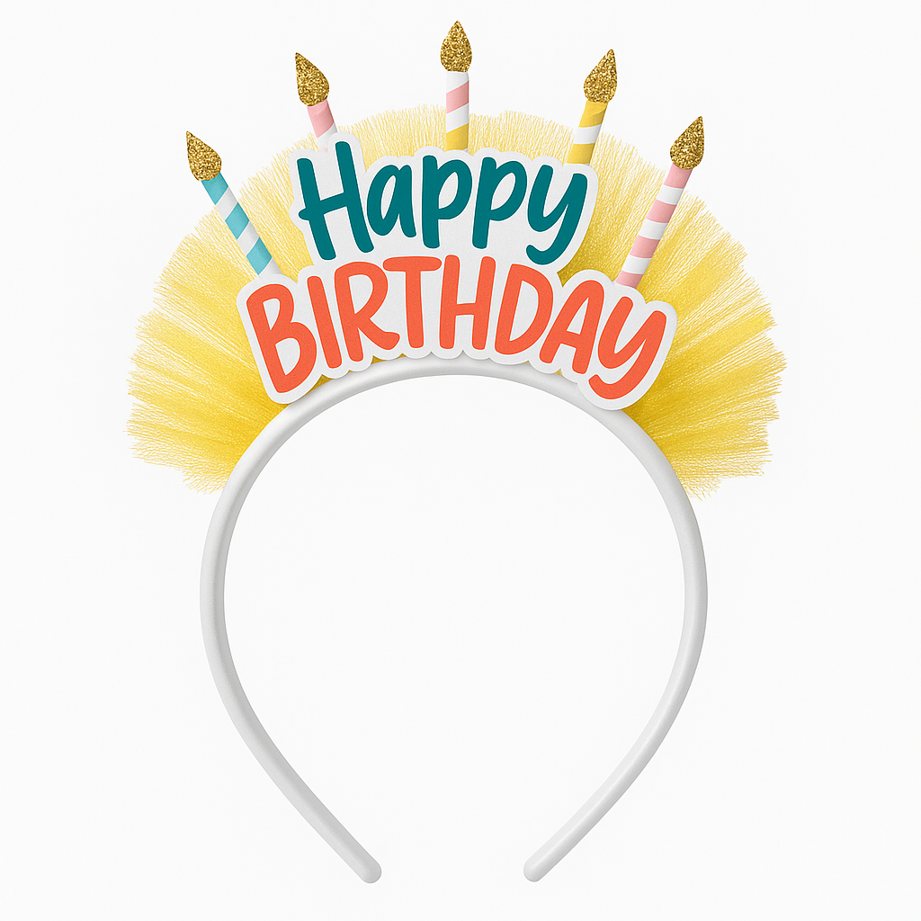 Festive "Happy Birthday" Candle Headband