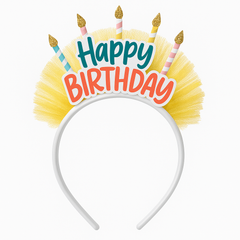 Festive "Happy Birthday" Candle Headband