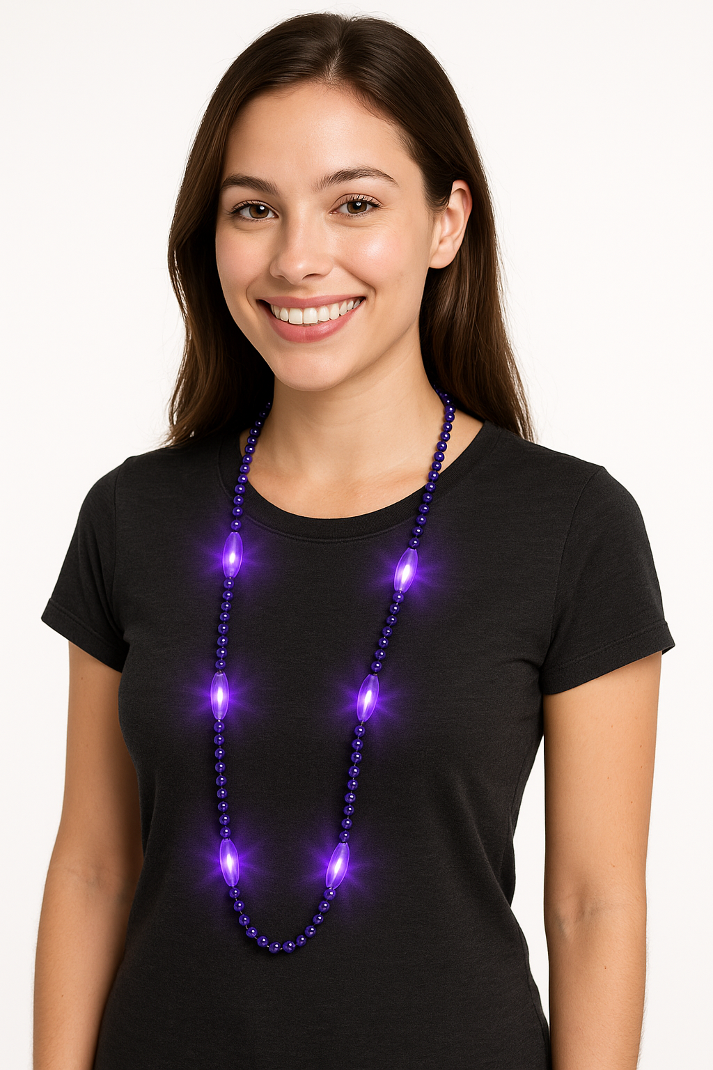 Radiant Purple Light-Up Bead Necklace