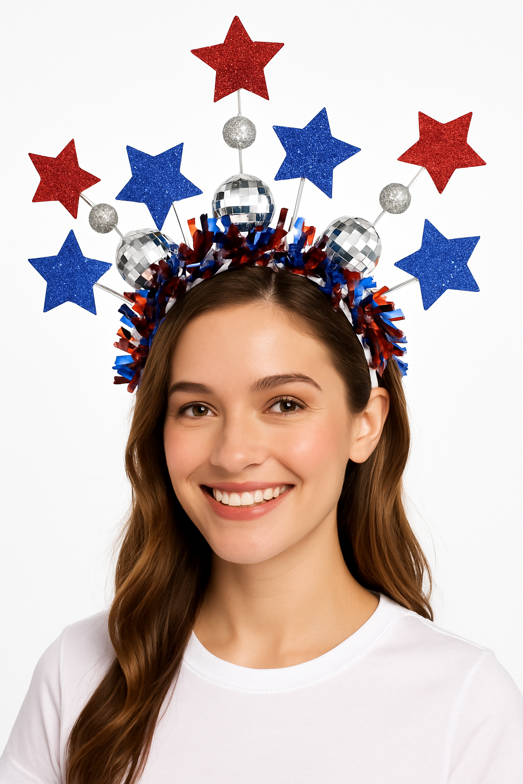 Deluxe Patriotic Disco Ball Headband