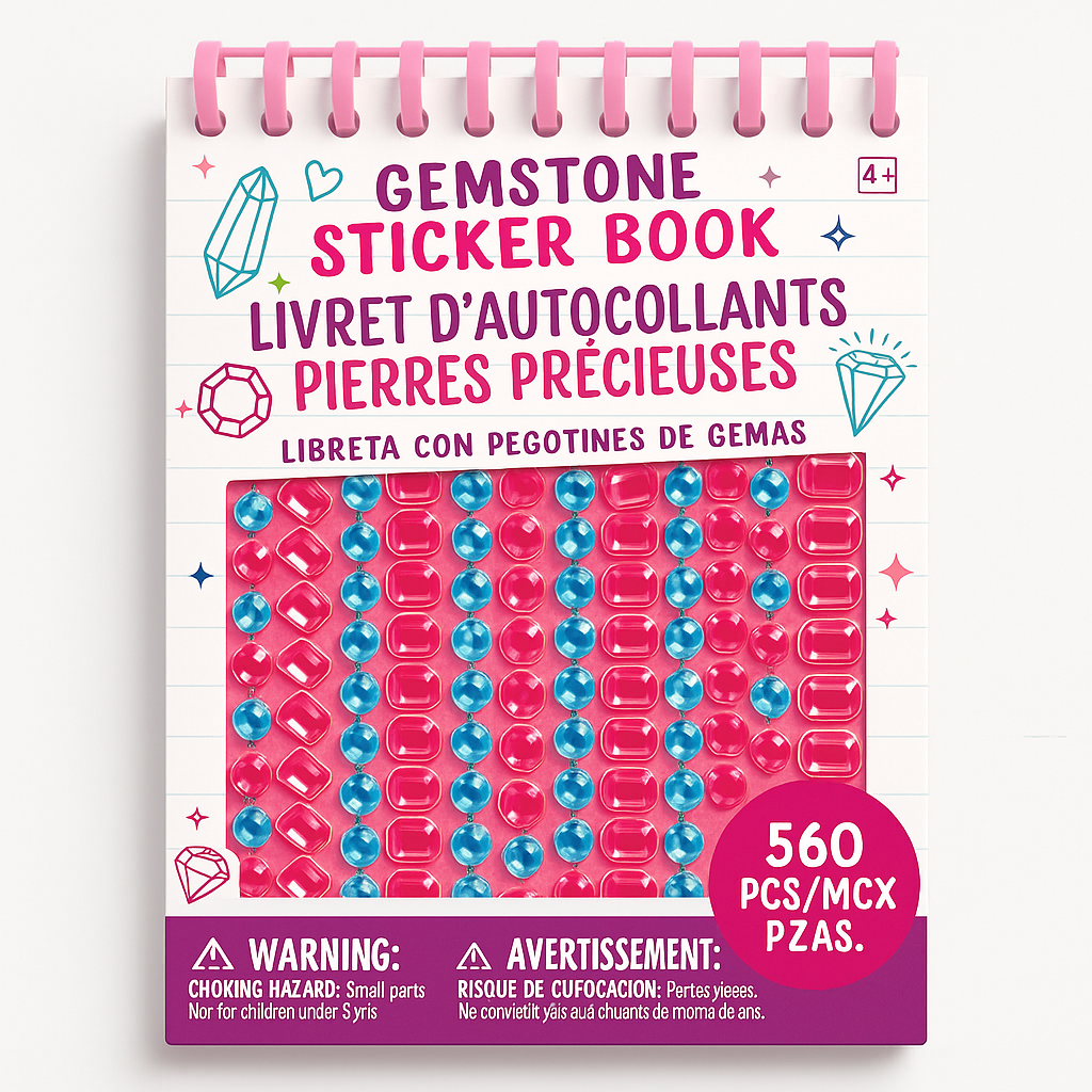 Gemstone Sticker Book for Kids' Parties