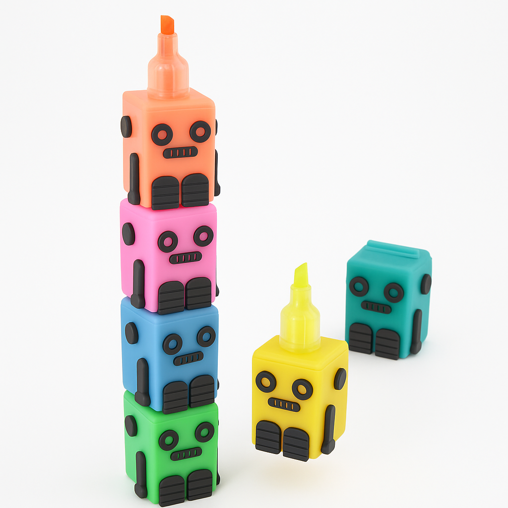 Stackable Robot Markers for Kids' Creative Fun