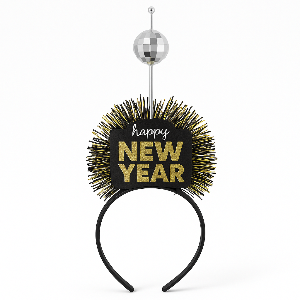 "Happy New Year" Ball Drop Light-Up Headband