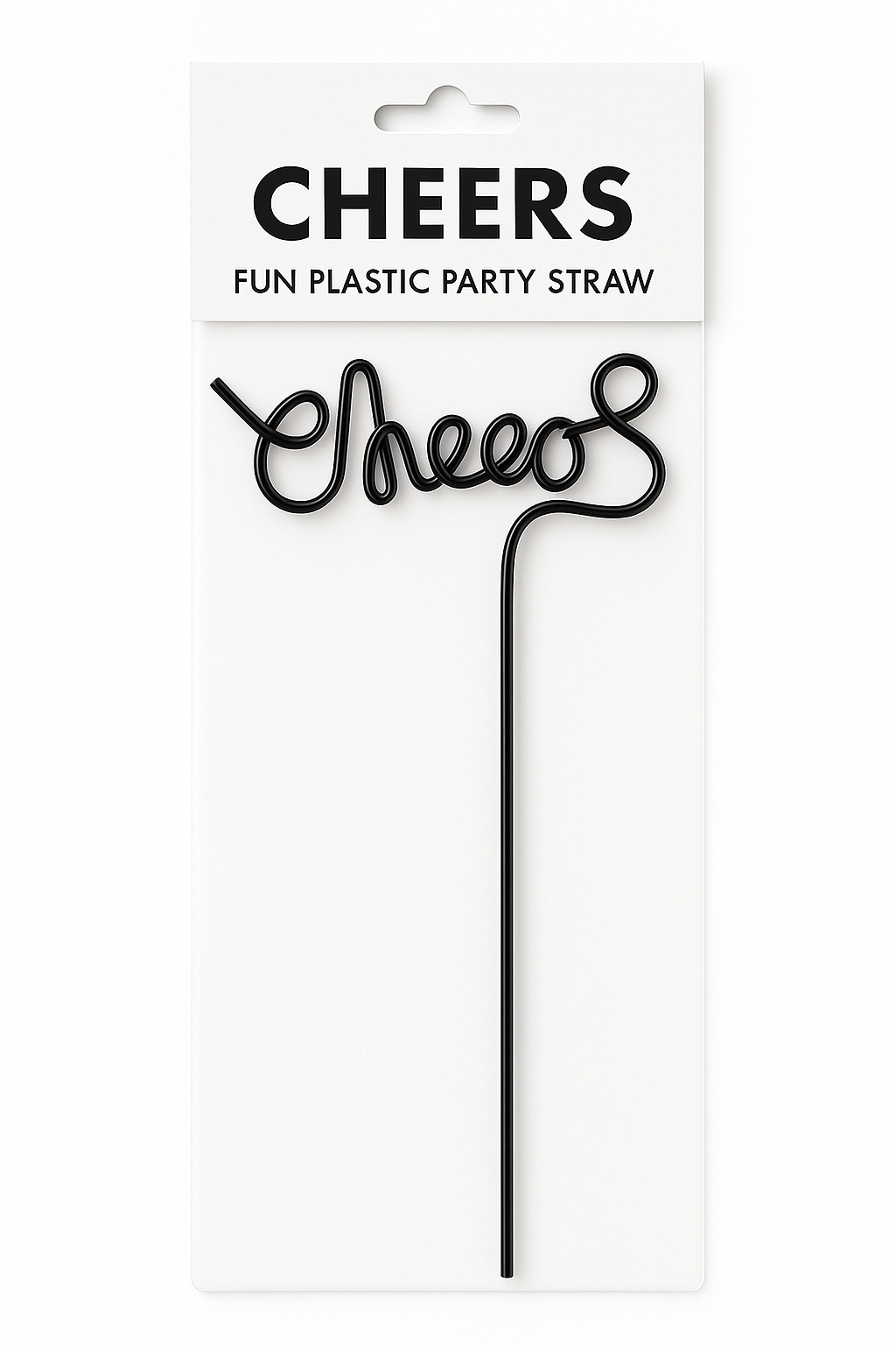 Cheers Black Plastic Party Straw for New Year's Eve