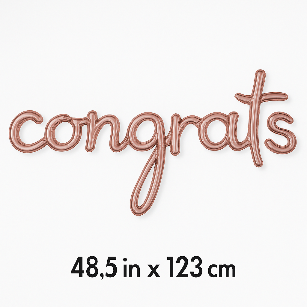Rose Gold Script "Congrats" Balloon