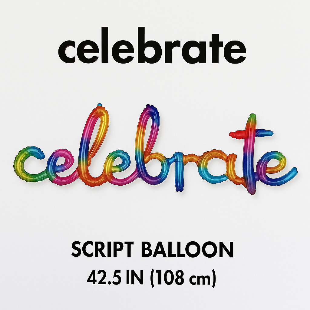 Rainbow Celebrate Script Foil Balloon