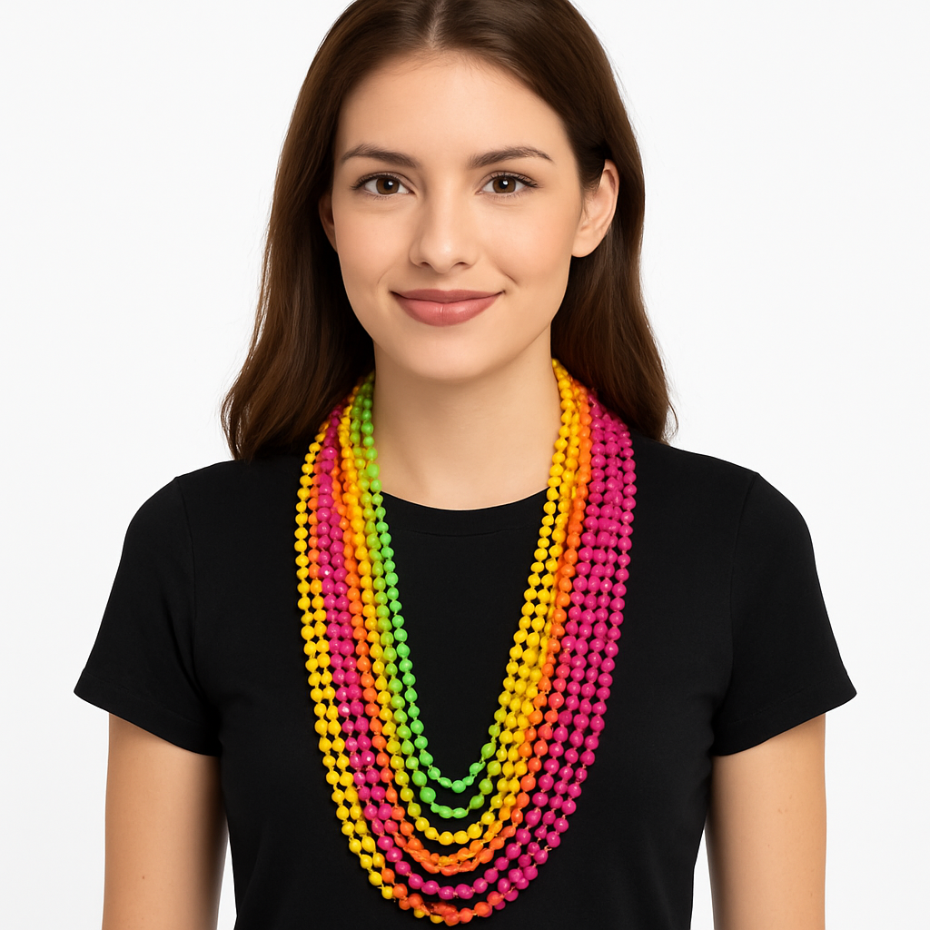 Black Bead Necklaces - 50 Pack, 30 Inches