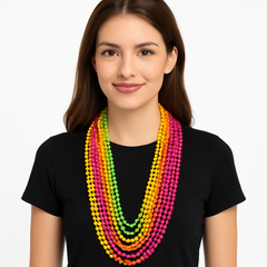 Black Bead Necklaces - 50 Pack, 30 Inches