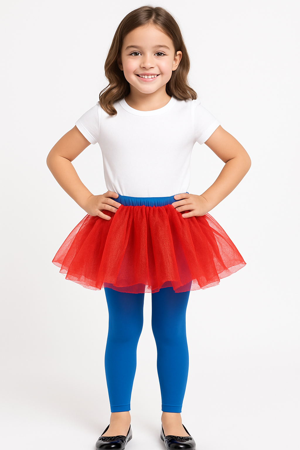 Kids' Royal Blue Footless Tights - One Size