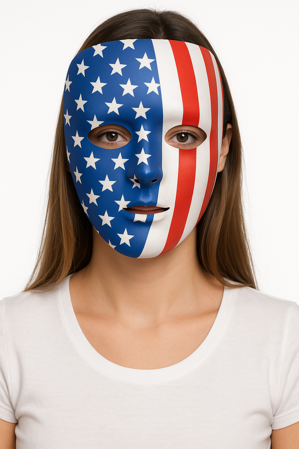 Patriotic Full Face Mask - Red, White, and Blue