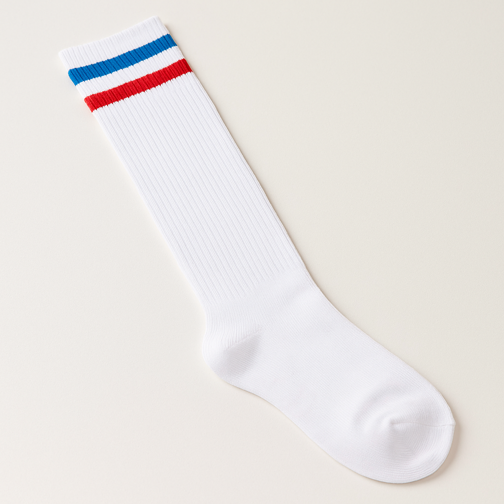 Knee-High Red, White & Blue Team Spirit Socks