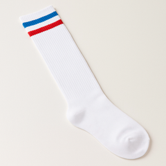 Knee-High Red, White & Blue Team Spirit Socks