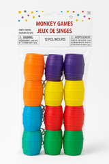 Colorful Monkey Game Keychain Party Favors - 12 Pack