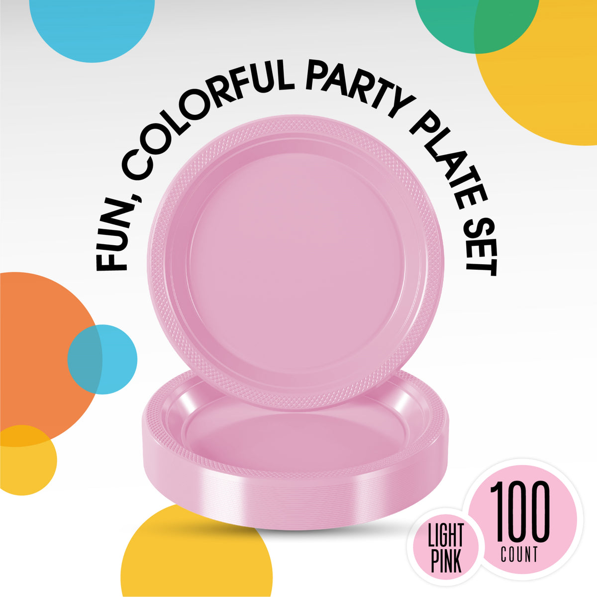 10 In. Pink Plastic Plates | 100 Count