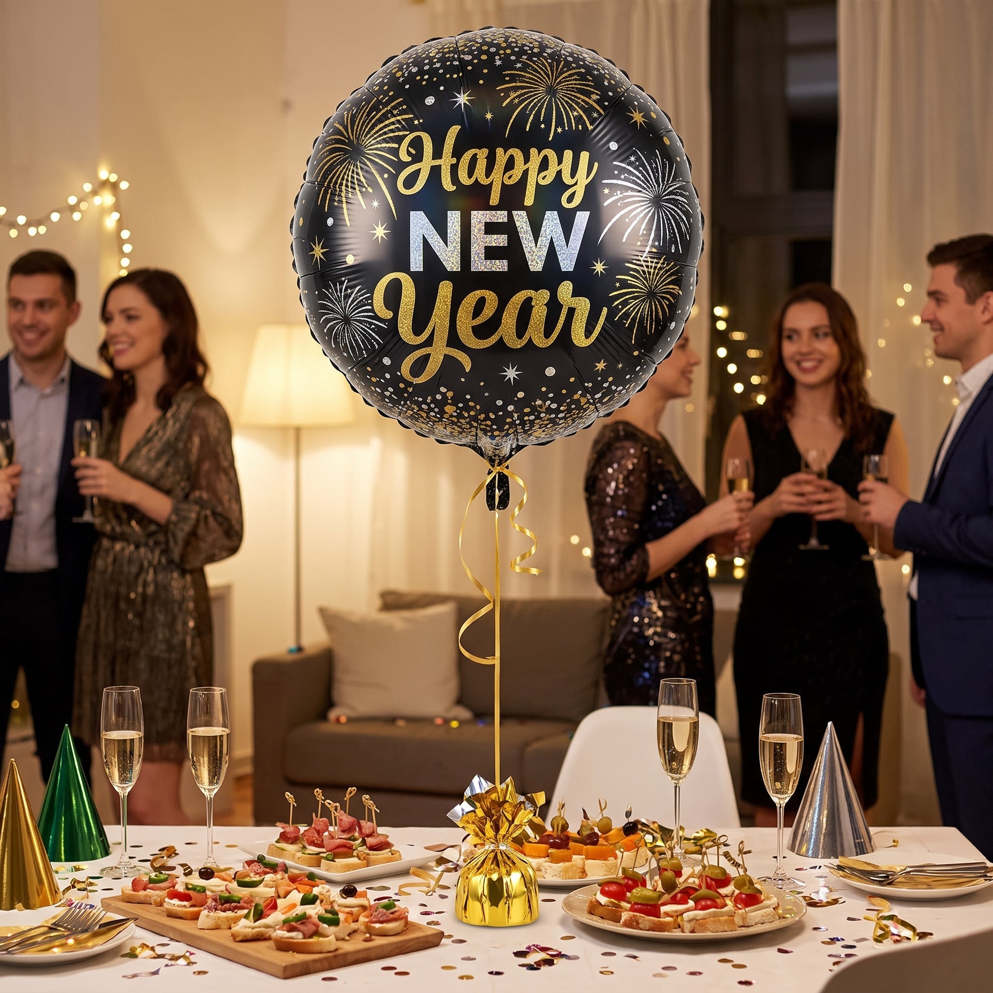 18-Inch Holographic New Year‚Äôs Eve Foil Balloon