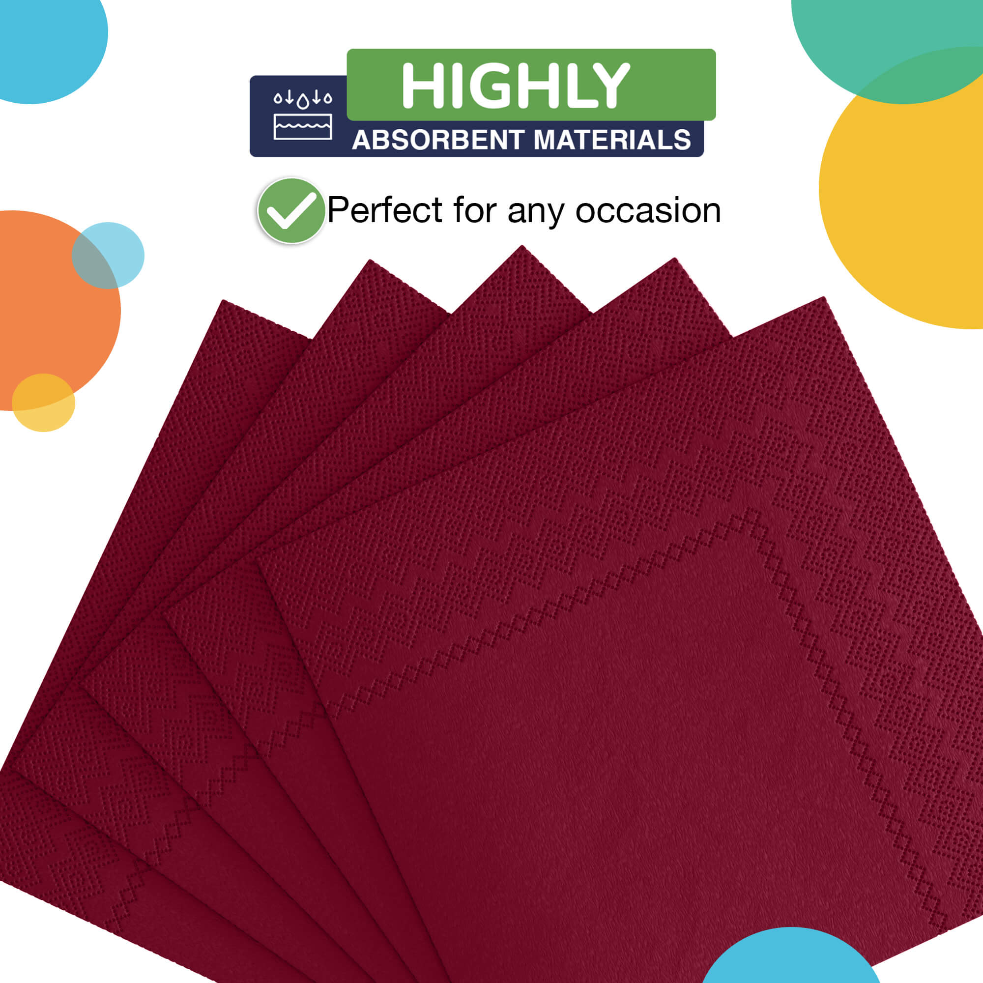 Burgundy Luncheon Napkins - 6.75 in. | 1800 Count