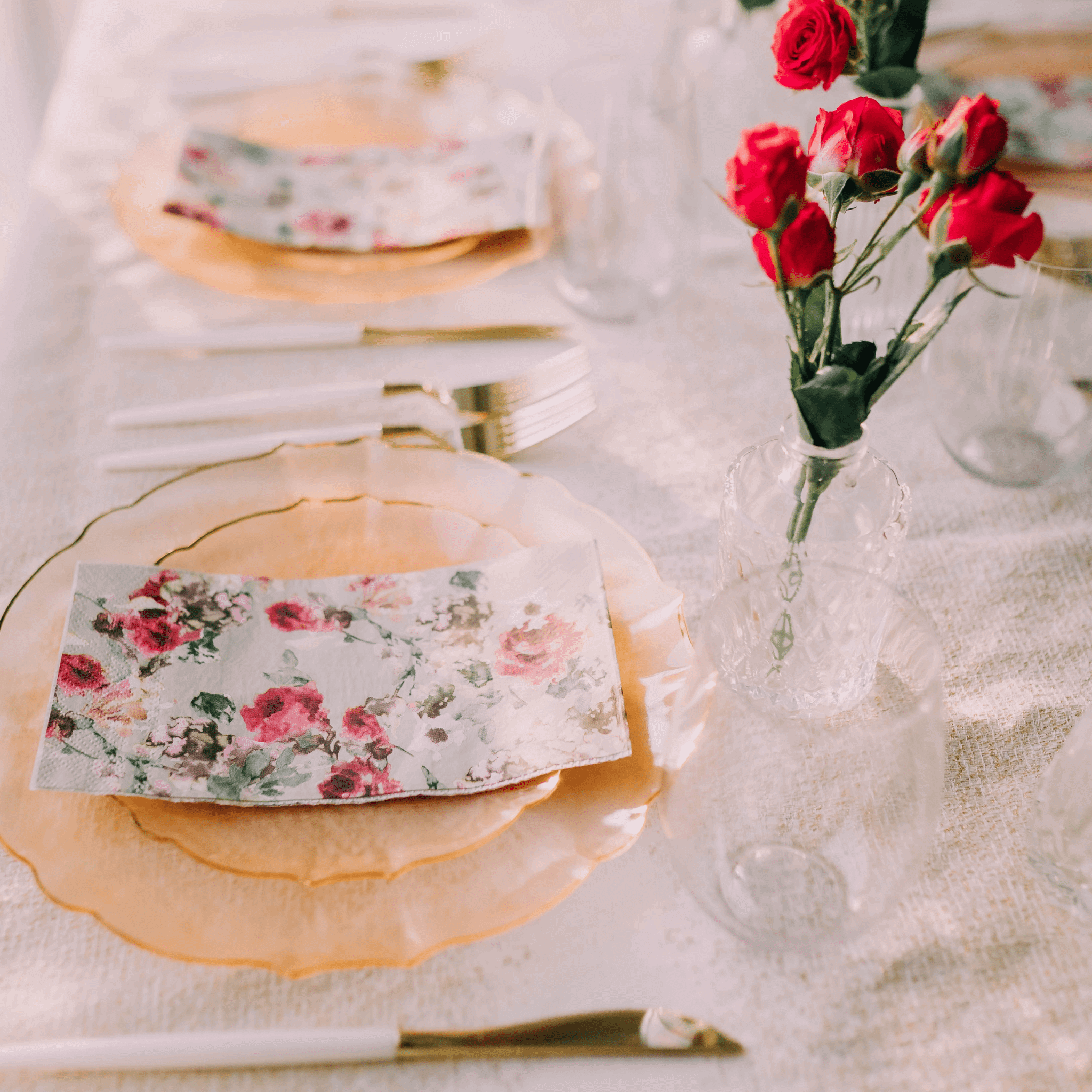 7.5 In. Rose/Gold Petal Plates | 120 Count