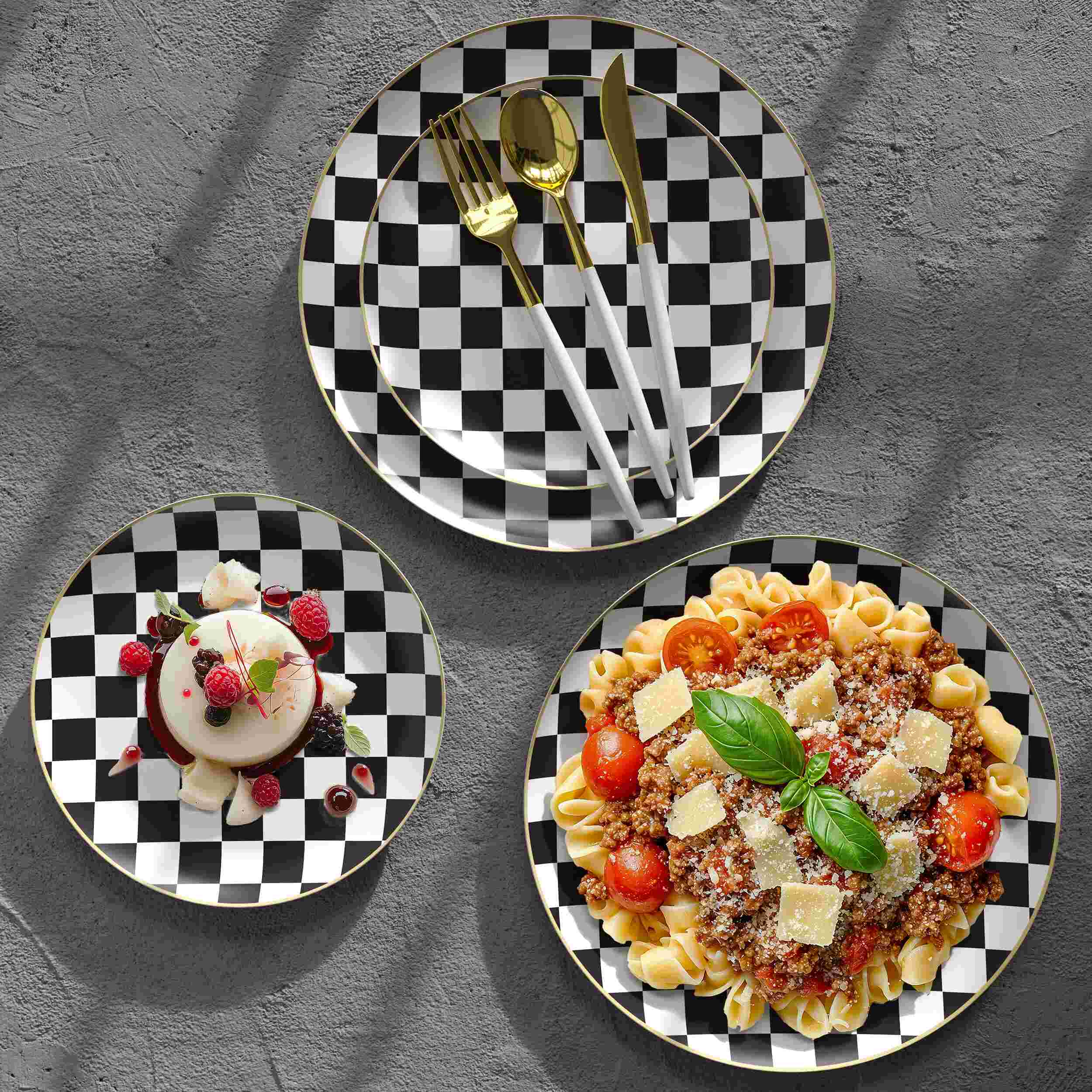 10 In. Earthtrends Checkered Design Plates | 20 Count