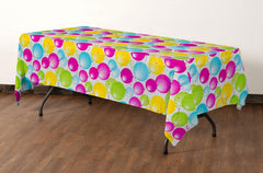 Balloon Print Plastic Table Covers | 6 Pack - 54 In. x 108 In.