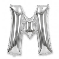 Silver Foil Letter "M" Balloon - Air Filled