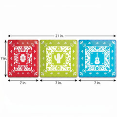 Viva la Party Fiesta Square Dessert Plates, 7-Inch, 20-Pack - 7 in.