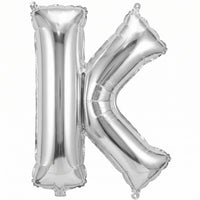 Silver Foil Letter K Balloon - Air Filled