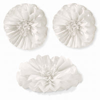 White Fluffy Flower Tissue Pom Poms - 16" Decorative Set for Weddings